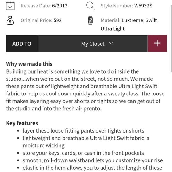 Lululemon Om Pant Black baggy with gathered hem cropped size 4 - Picture 10 of 11